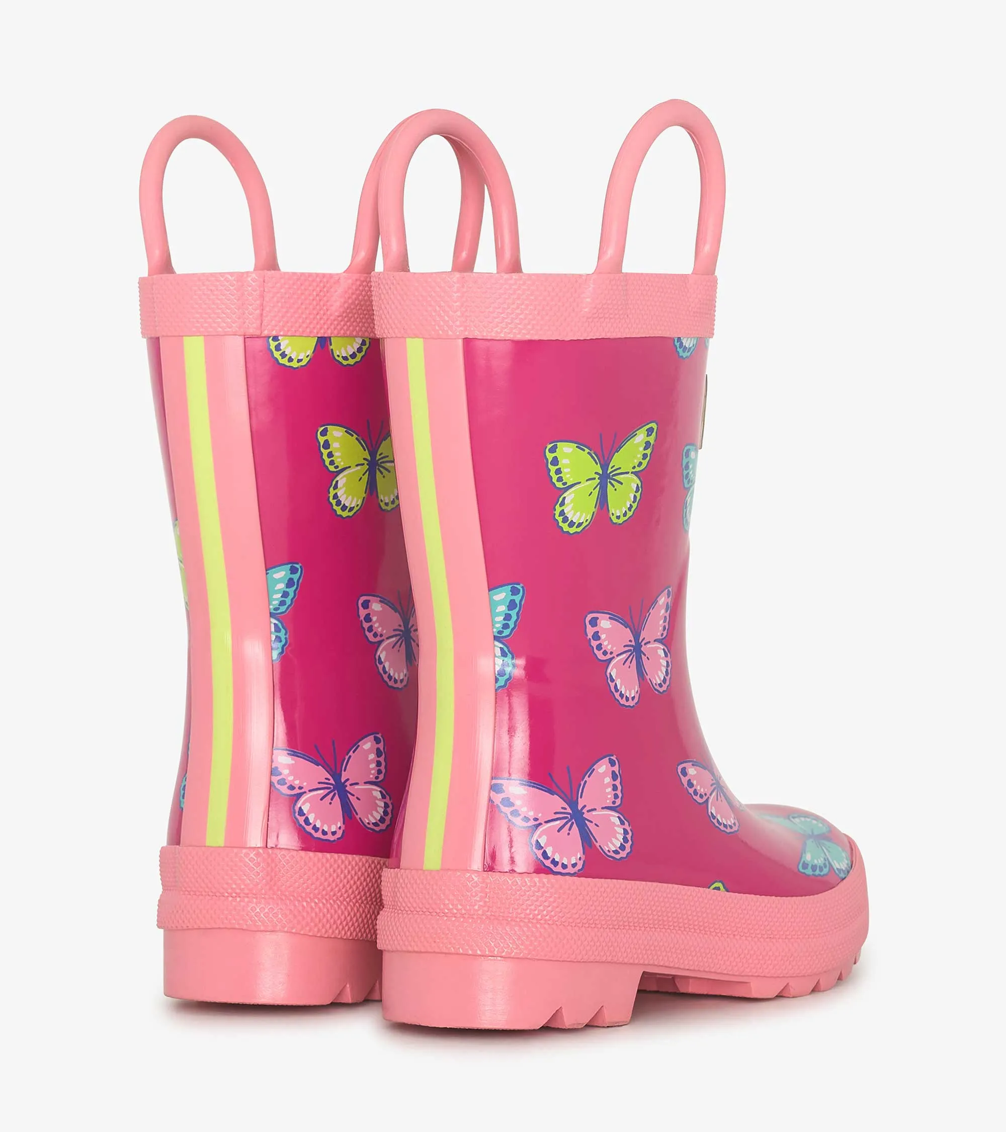 Girls Bold Butterflies Rain Boots with Handles