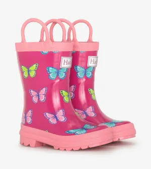 Girls Bold Butterflies Rain Boots with Handles