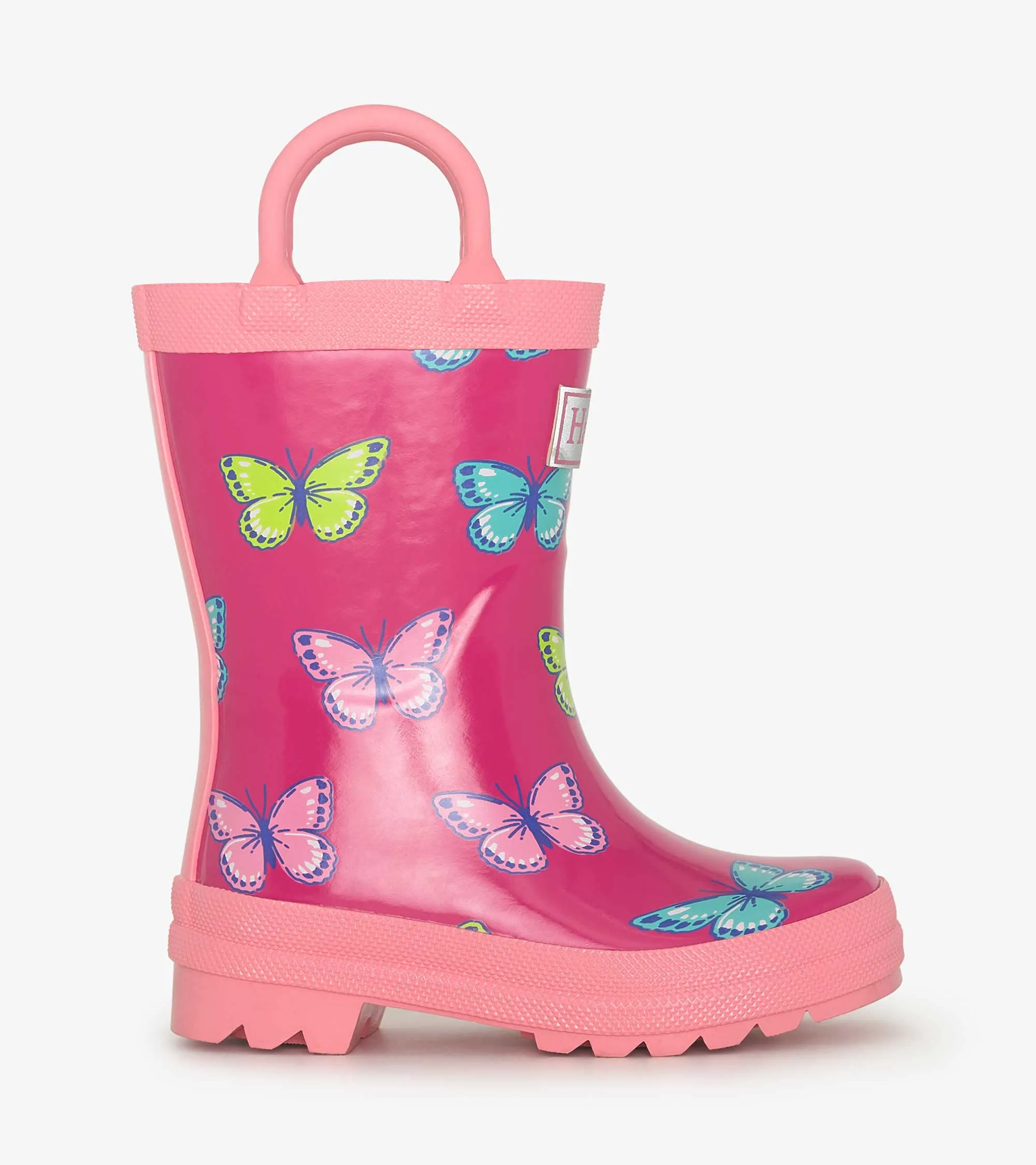 Girls Bold Butterflies Rain Boots with Handles