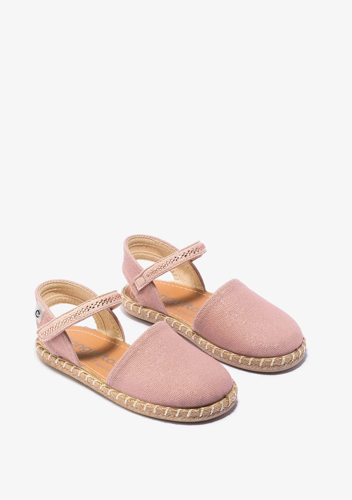 Girl's Pink Espadrilles Metallized