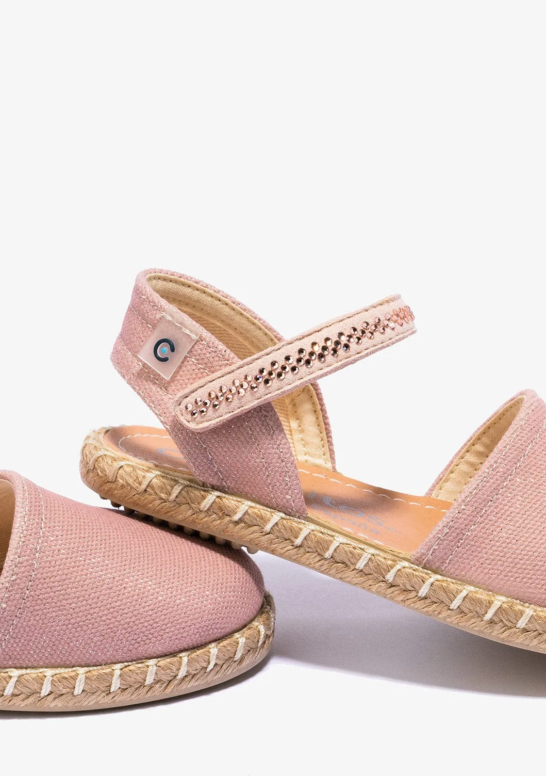 Girl's Pink Espadrilles Metallized