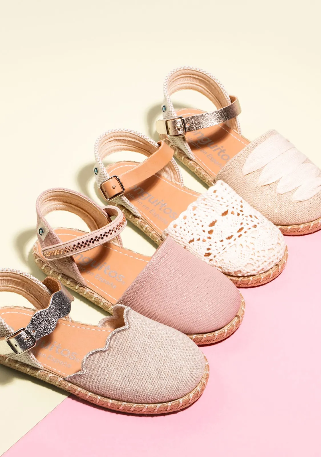 Girl's Pink Espadrilles Metallized