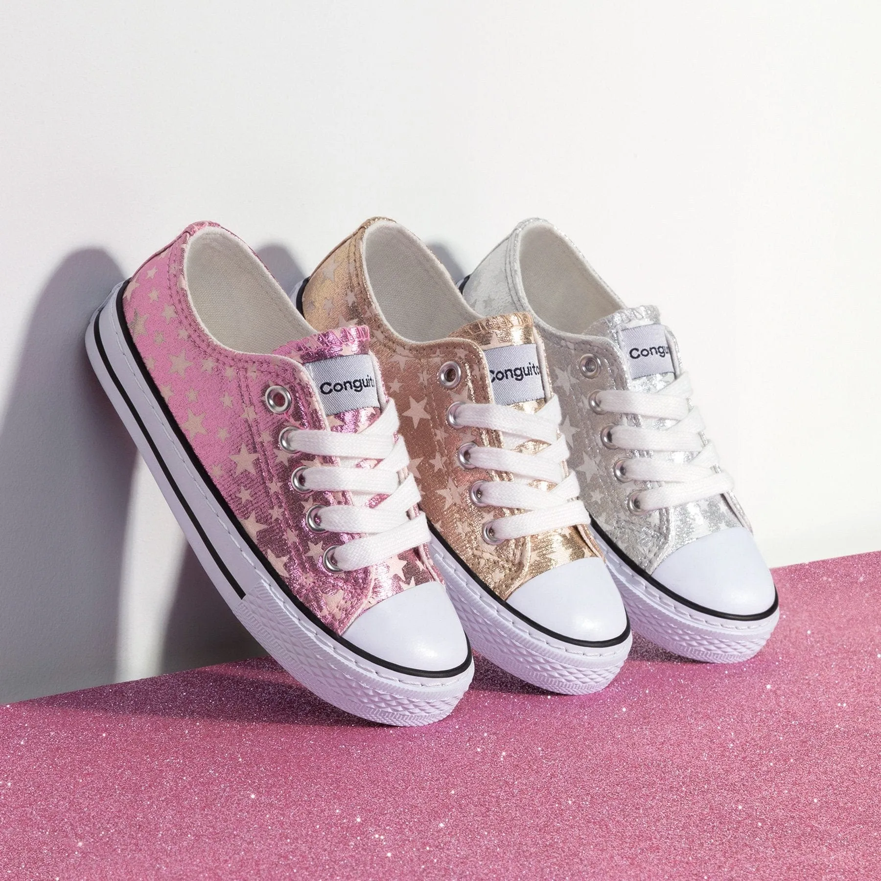 Girl's Pink Stars Sneakers