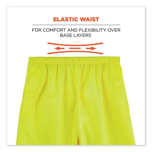Glowear 8916 Class E Lightweight Hi-vis Rain Pants, Small, Lime, Ships In 1-3 Business Days