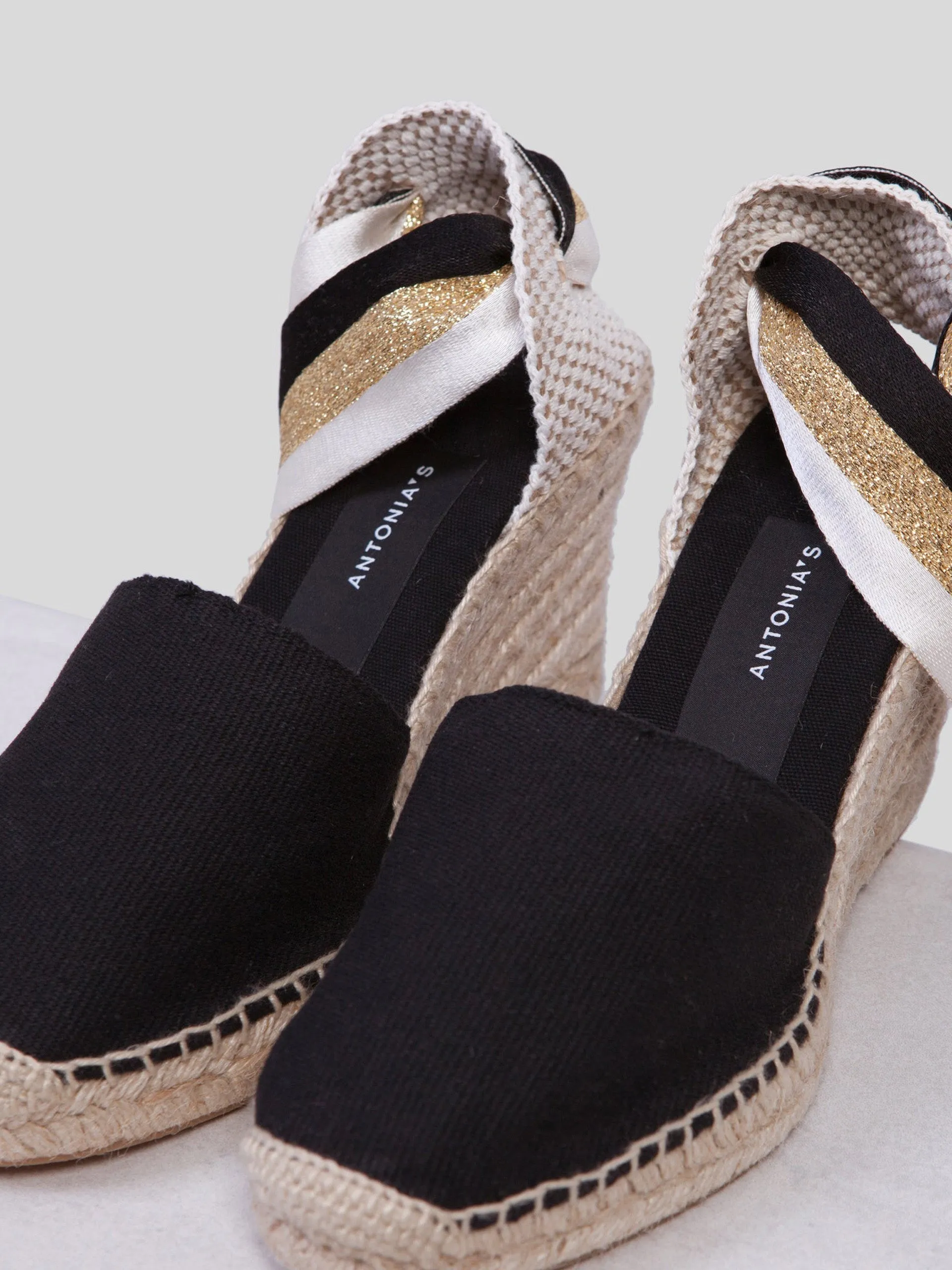 Gold Valença wedge espadrilles