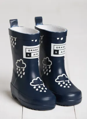 Grass & Air Colour Reveal Wellies in Navy