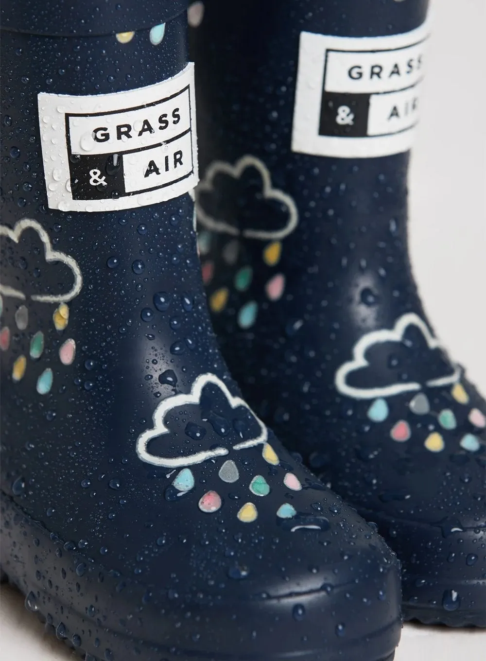 Grass & Air Colour Reveal Wellies in Navy