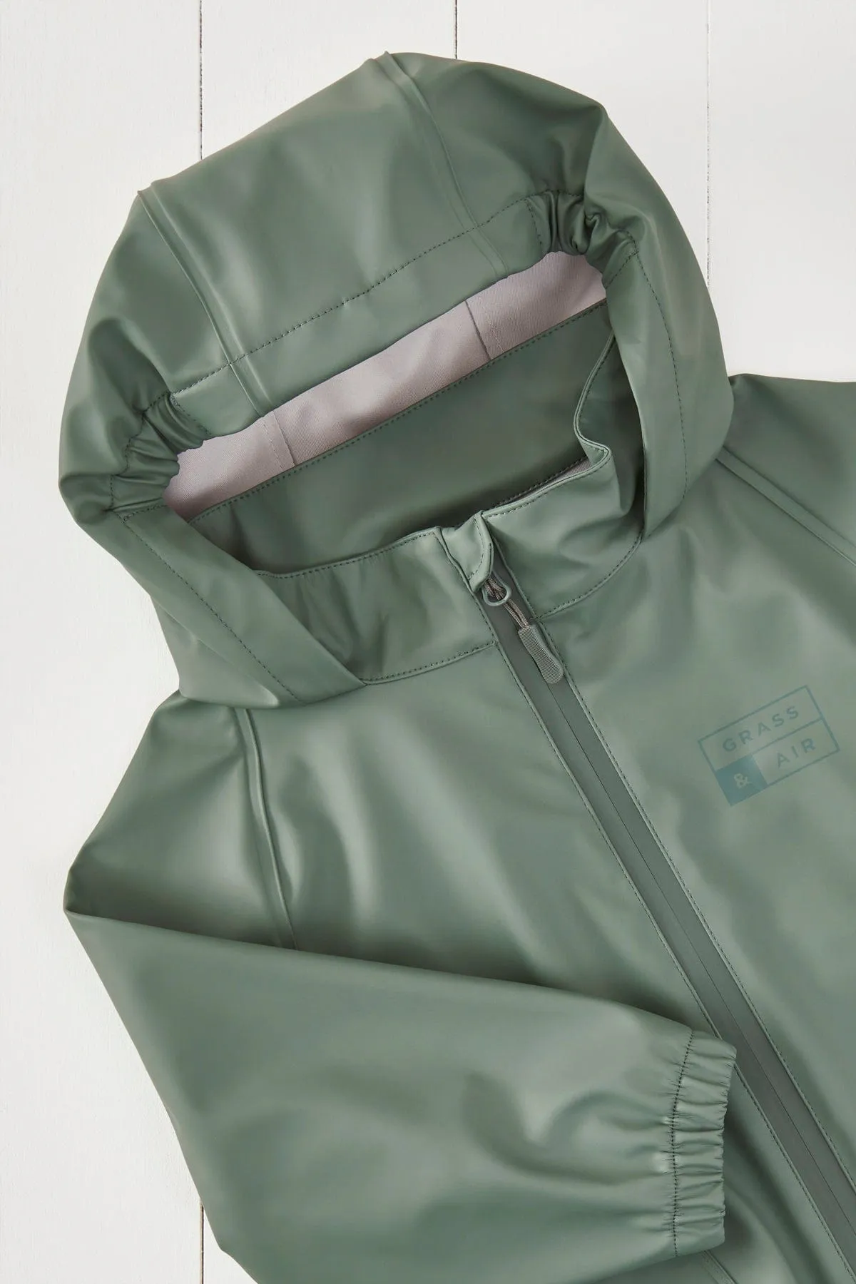 Grass & Air Kids Waterproof Rain Jacket (Khaki)