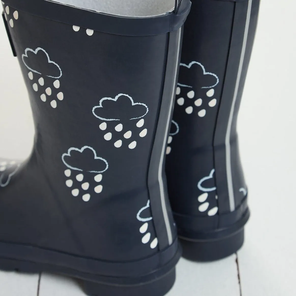 Grass & Air Older Kids Colour Changing Wellies (Navy)
