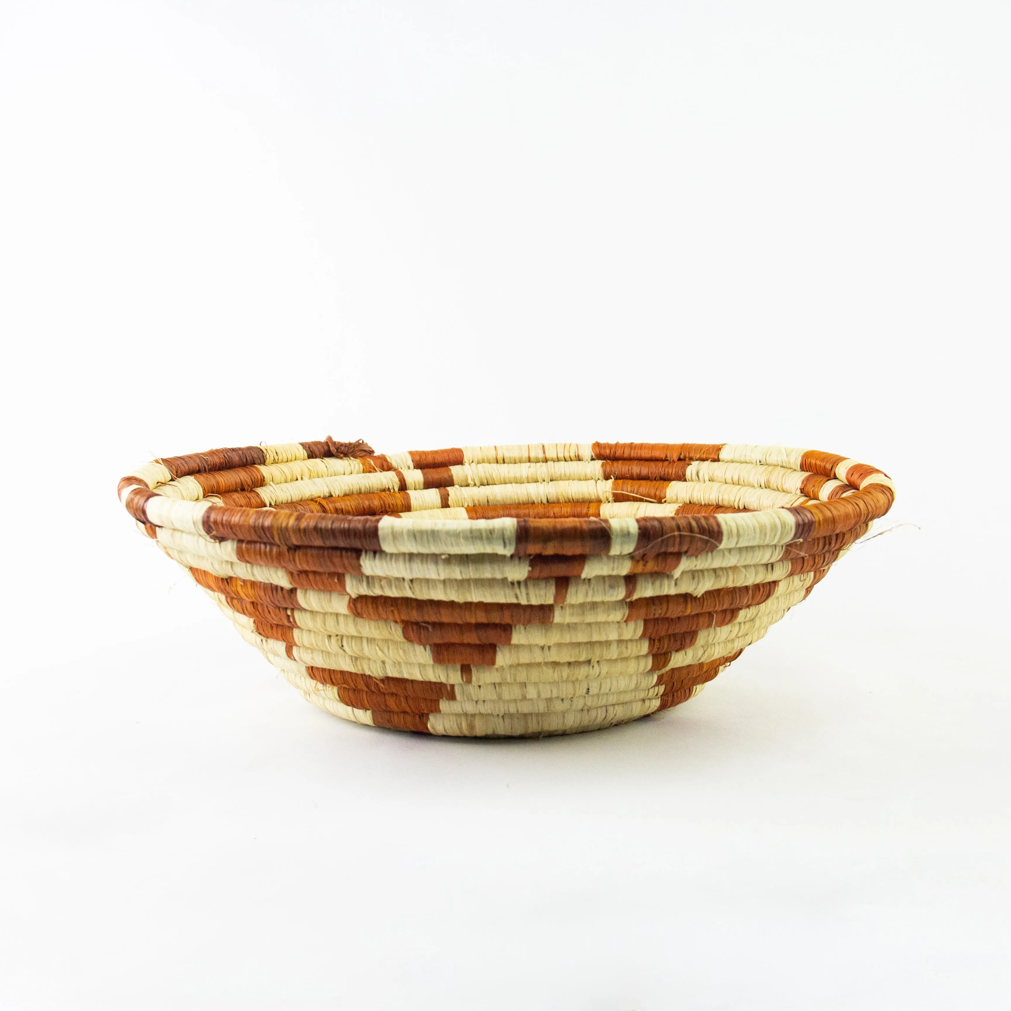 Grass-Woven Basket, Burnt Orange Triangle