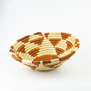 Grass-Woven Basket, Burnt Orange Triangle