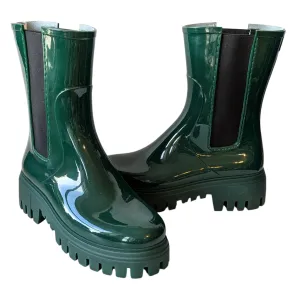 Green Rubber Rain Boots Size 38
