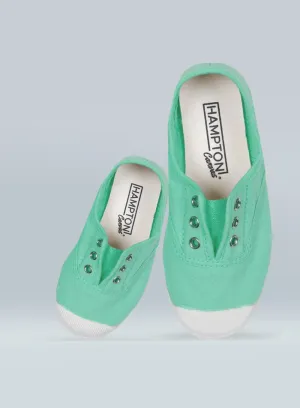 Hampton Canvas Plum Plimsolls in Mint