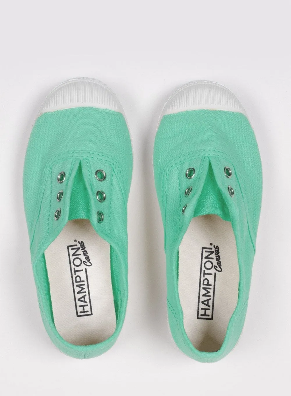 Hampton Canvas Plum Plimsolls in Mint