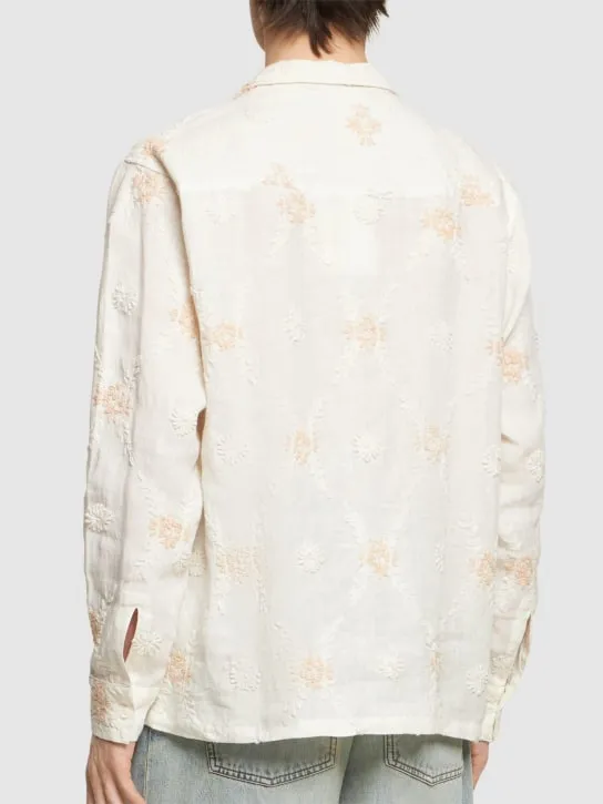 Harago   Embroidered linen shirt 