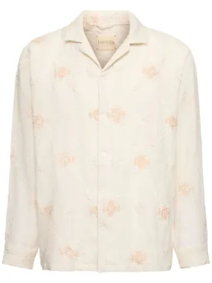 Harago   Embroidered linen shirt 