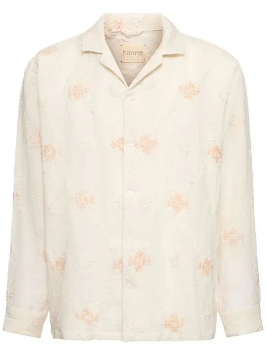Harago   Embroidered linen shirt 