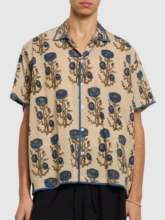 Harago   Floral print cotton s/s shirt 