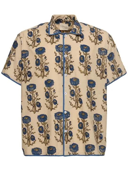 Harago   Floral print cotton s/s shirt 