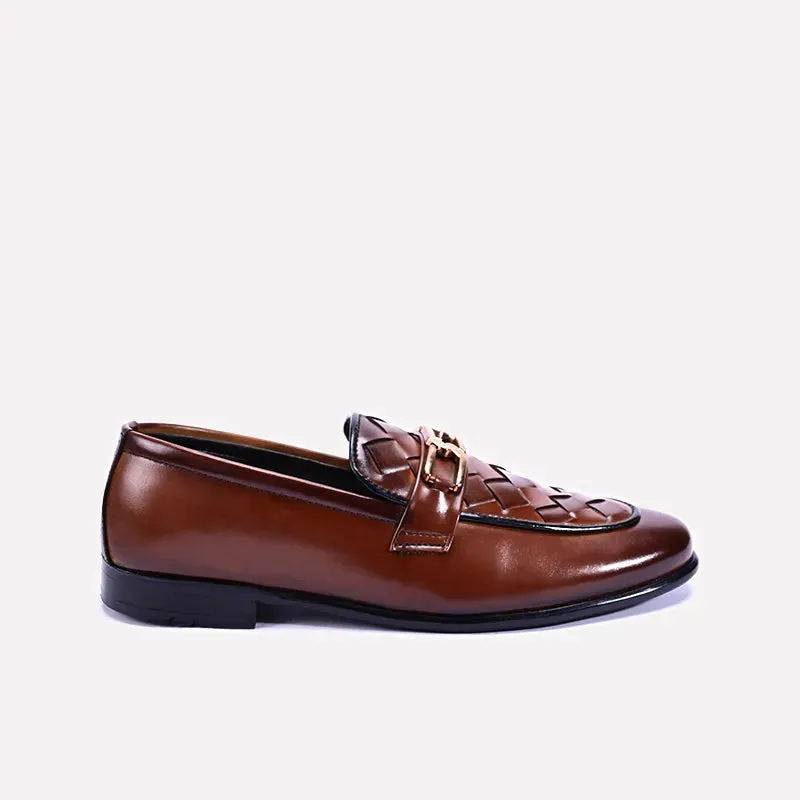 Harrington Brown Woven Loafers Formal Shoes 0111126