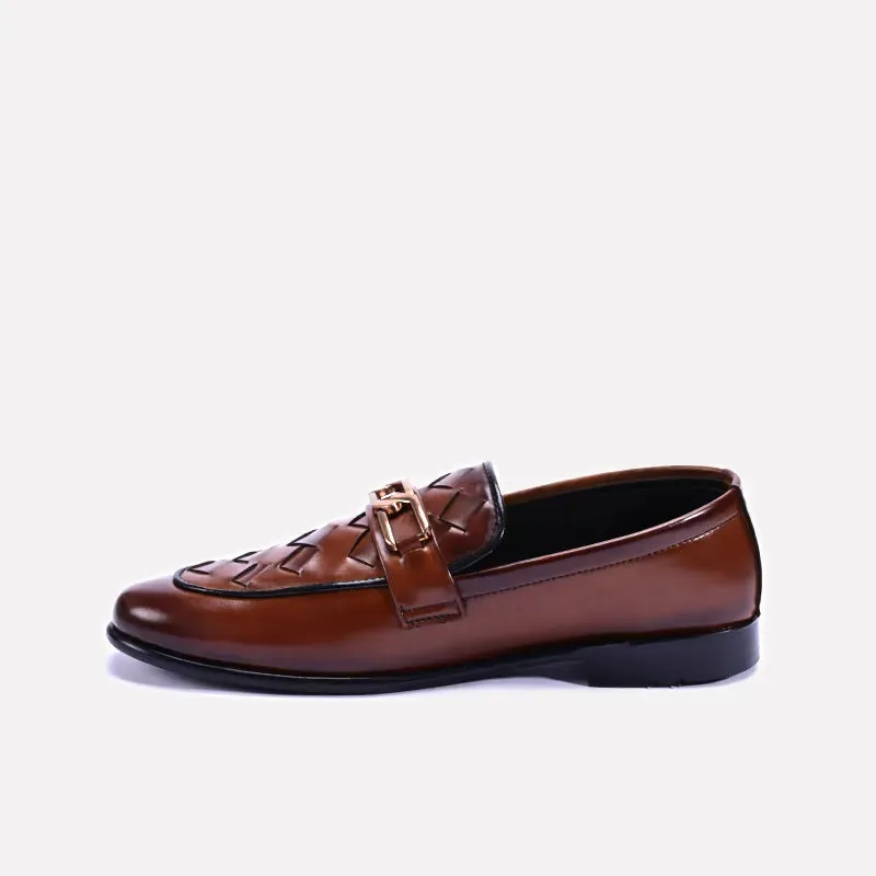 Harrington Brown Woven Loafers Formal Shoes 0111126