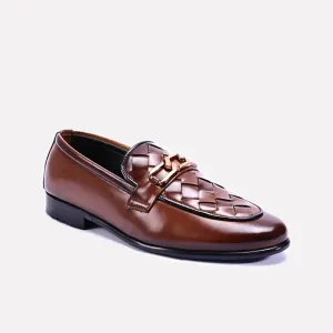 Harrington Brown Woven Loafers Formal Shoes 0111126