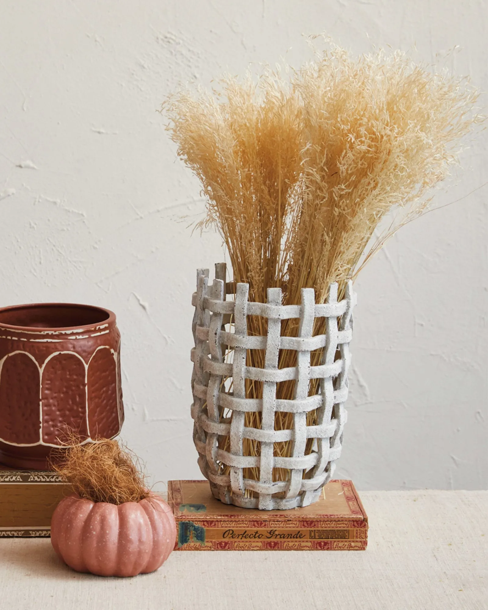 Hatched Organic Woven Vase