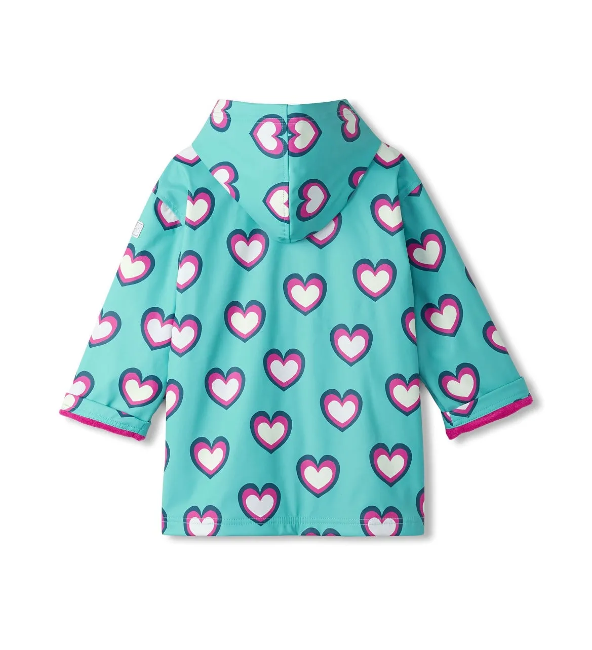 Hatley Girls Hearts Colour Changing Zip-Up Rain Jacket