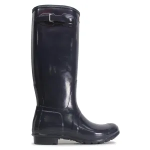 Hunter Original Tall Gloss Navy Womens Wellies Rainboots - UK 7