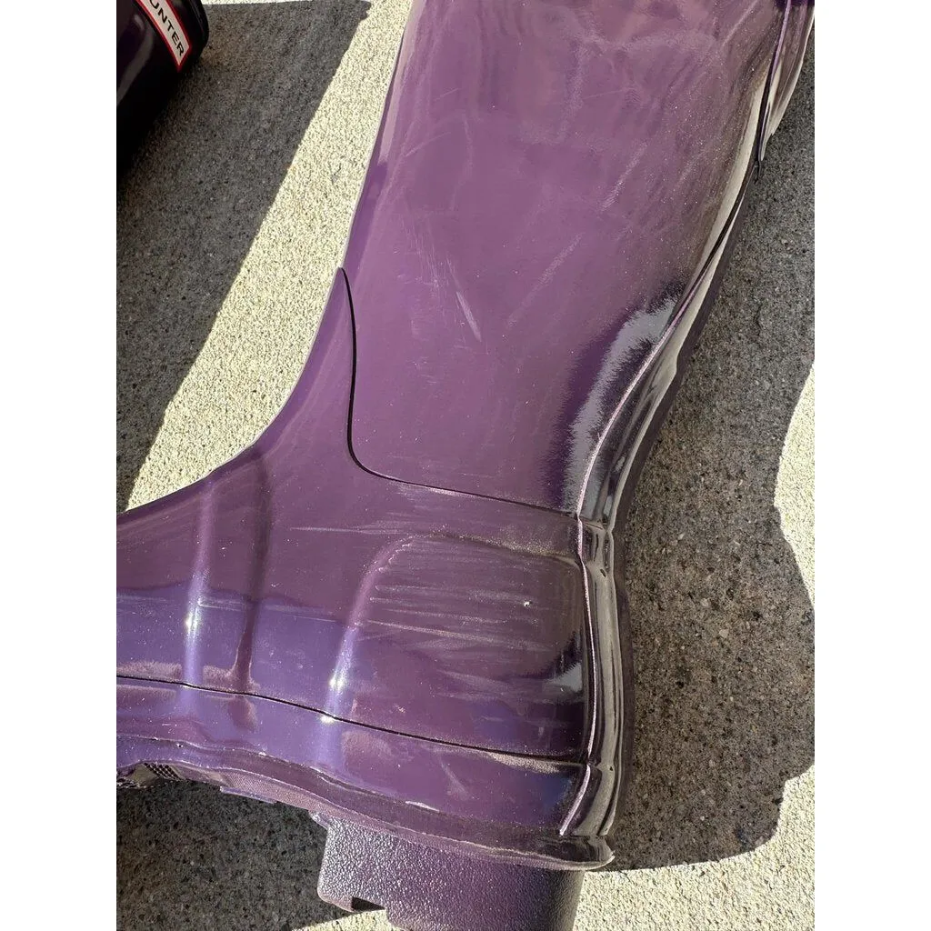 Hunter Tall Glossy Purple Rain Boots - Size 8