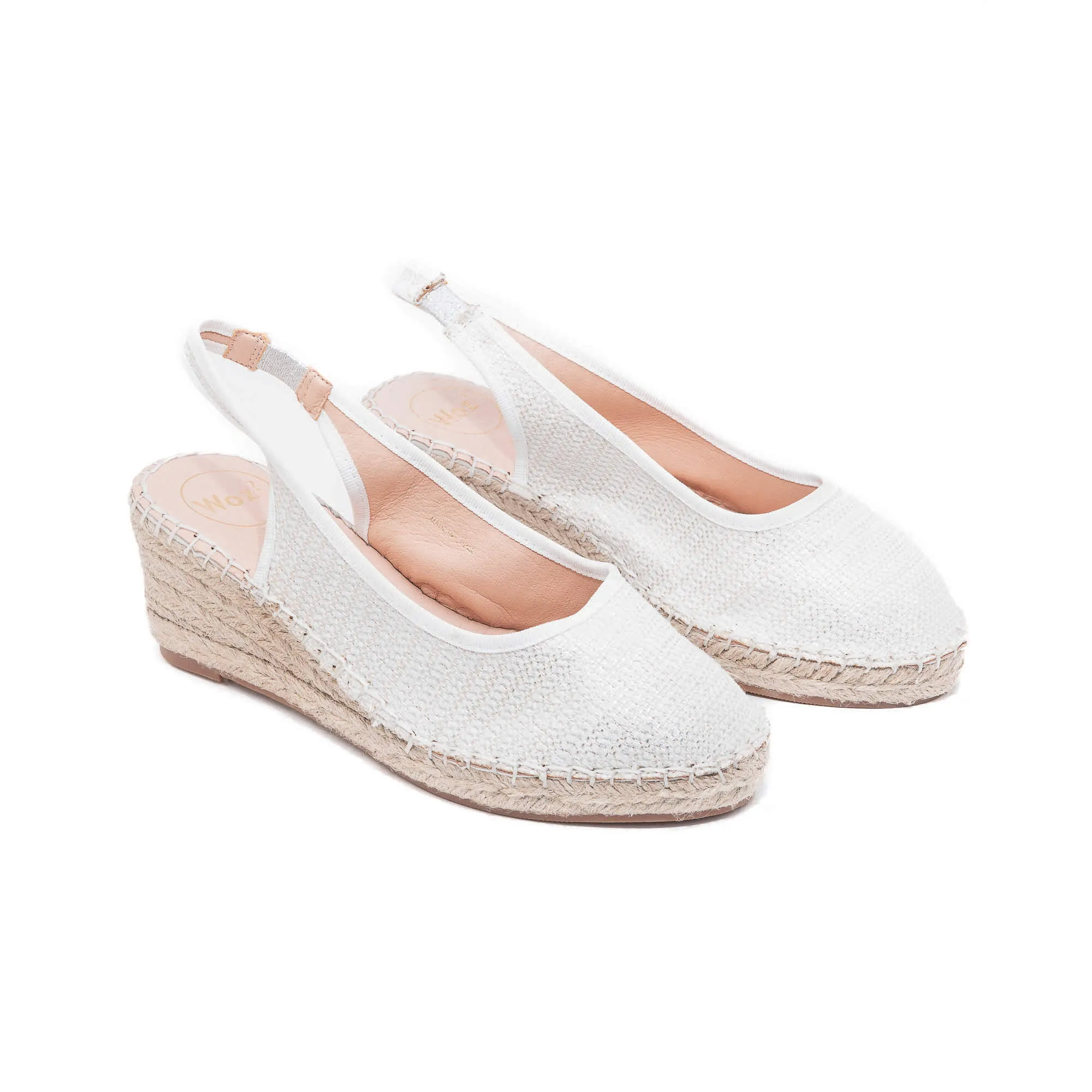 Imelda White Silver Espadrilles