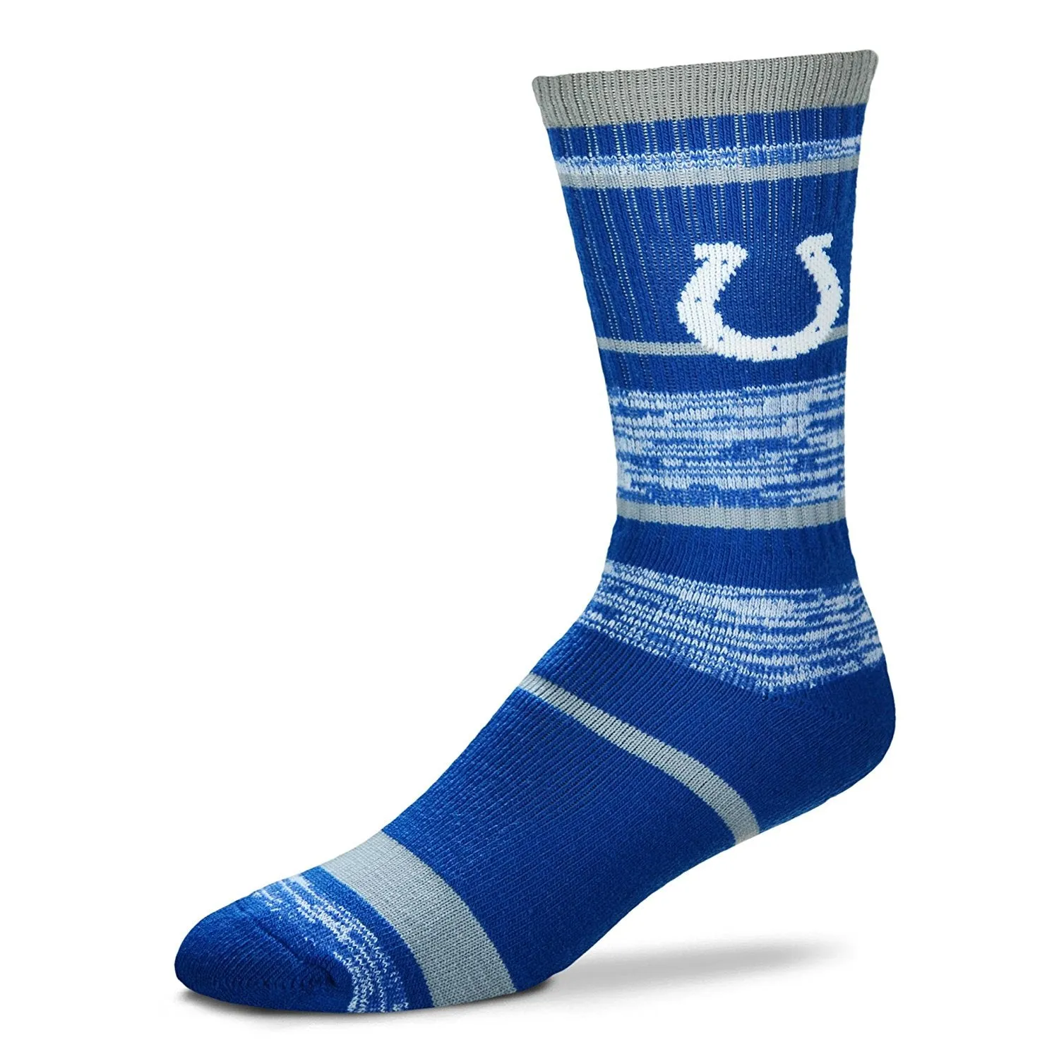 Indianapolis Colts Men's For Bare Feet Large Stripe Socks