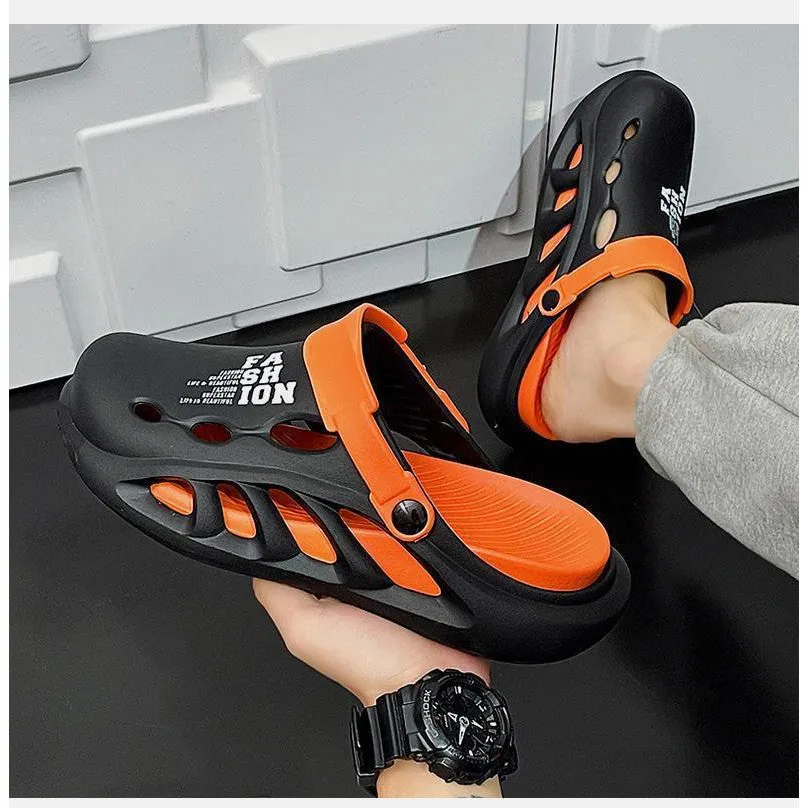 INSTOCK-Men's Croc Shoes Driving Two-Wear Anti-Slip Slippers