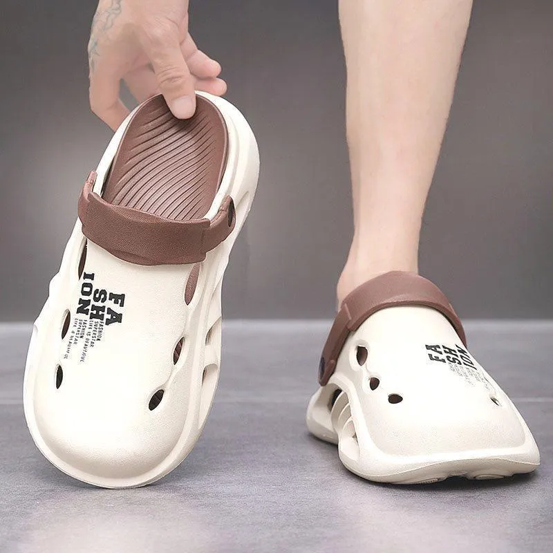 INSTOCK-Men's Croc Shoes Driving Two-Wear Anti-Slip Slippers