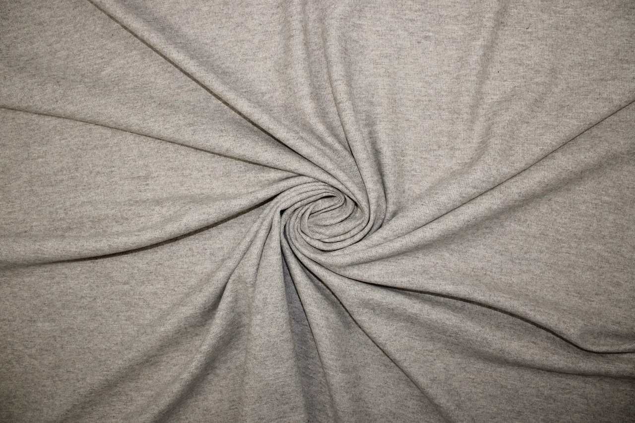 Italian Wool Sweater Knit - Heathered Oatmeal