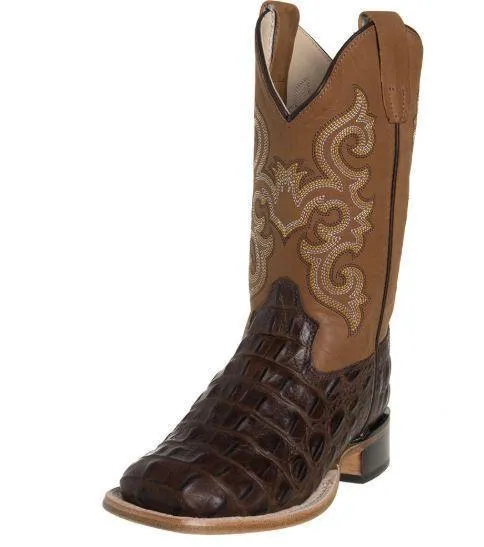 Jama Boys Brown Horn Back Gator/tan Canyon Cowboy Boots Style BSC1830