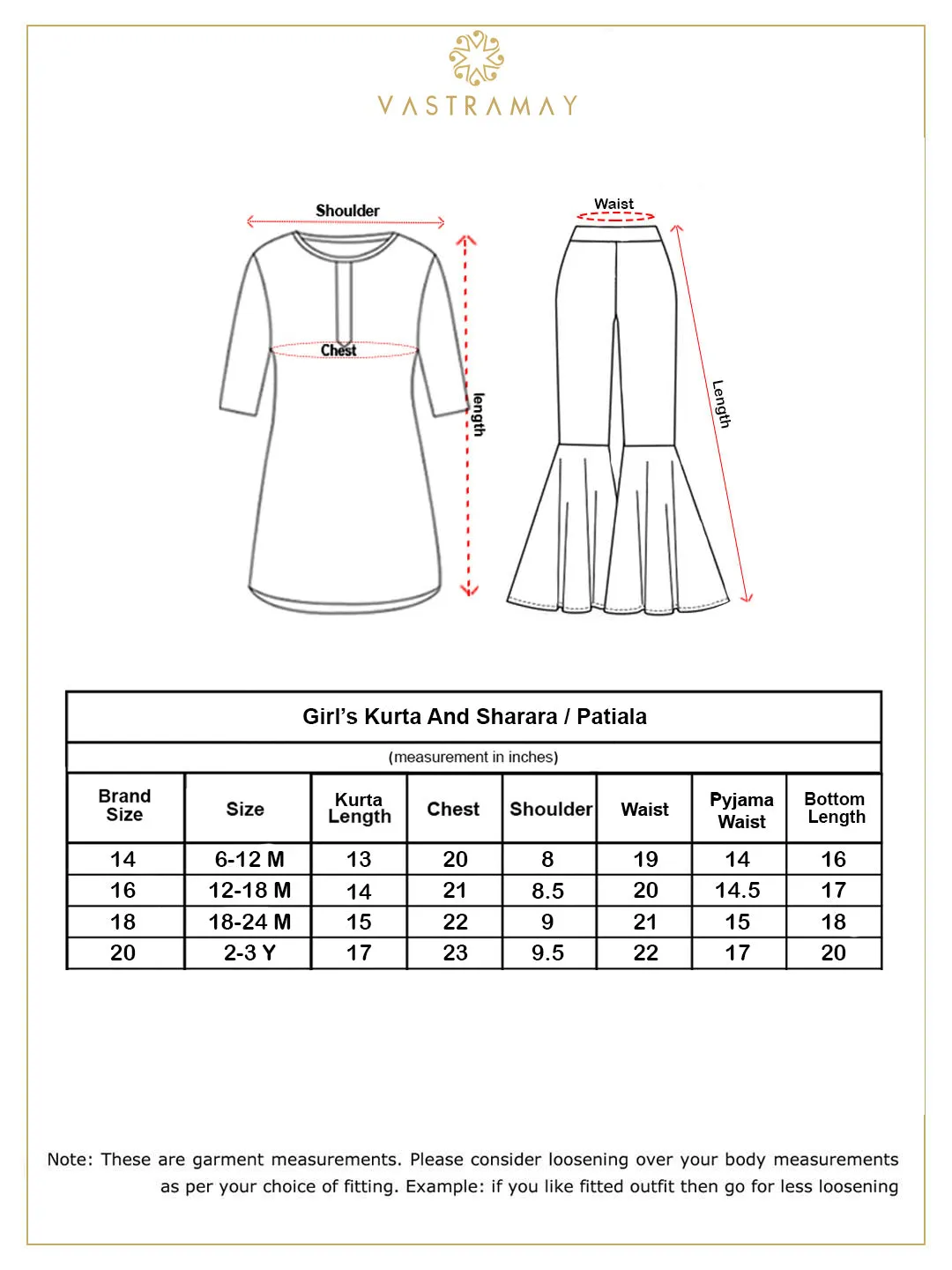 Jashvi SISHU Girls' Green Zari Kurta And Rose Gold Sharara Set