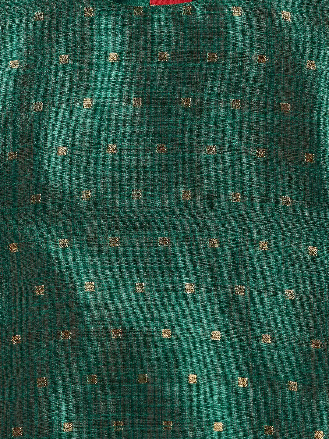Jashvi SISHU Girls' Green Zari Kurta And Rose Gold Sharara Set