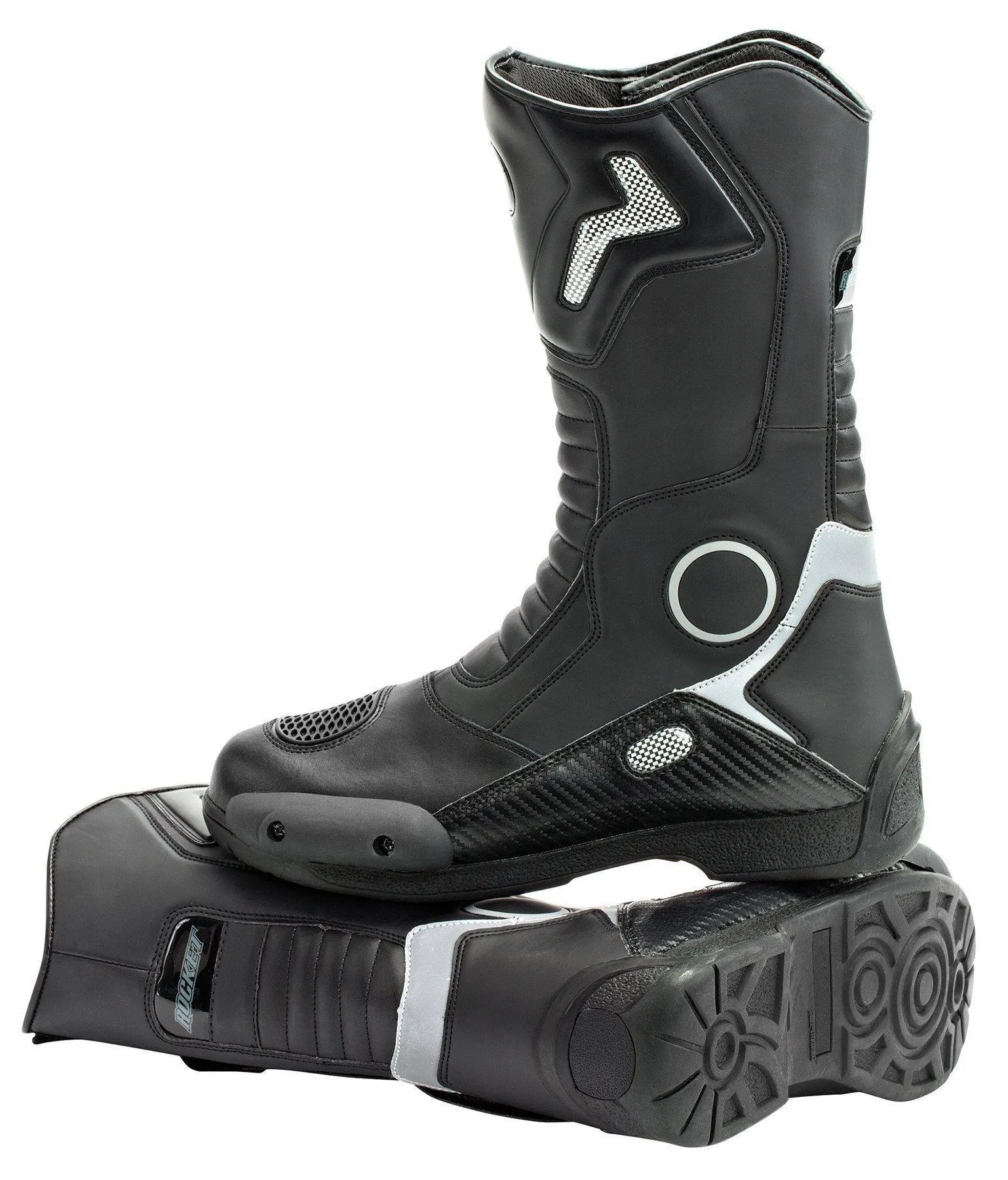 Joe Rocket 'Ballistic Touring' Mens Black Leather Motorcycle Boot