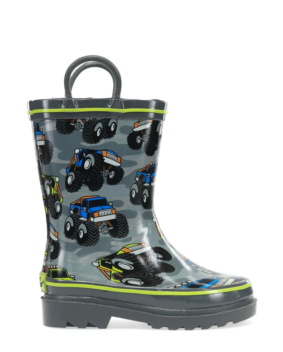 Kids Monster Truck Rain Boot - Charcoal