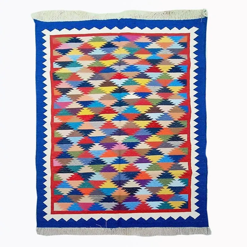 Kilim Wool Handwoven Cotton Dhurrie Durry Rug Jute Floor Covering Pattern 9