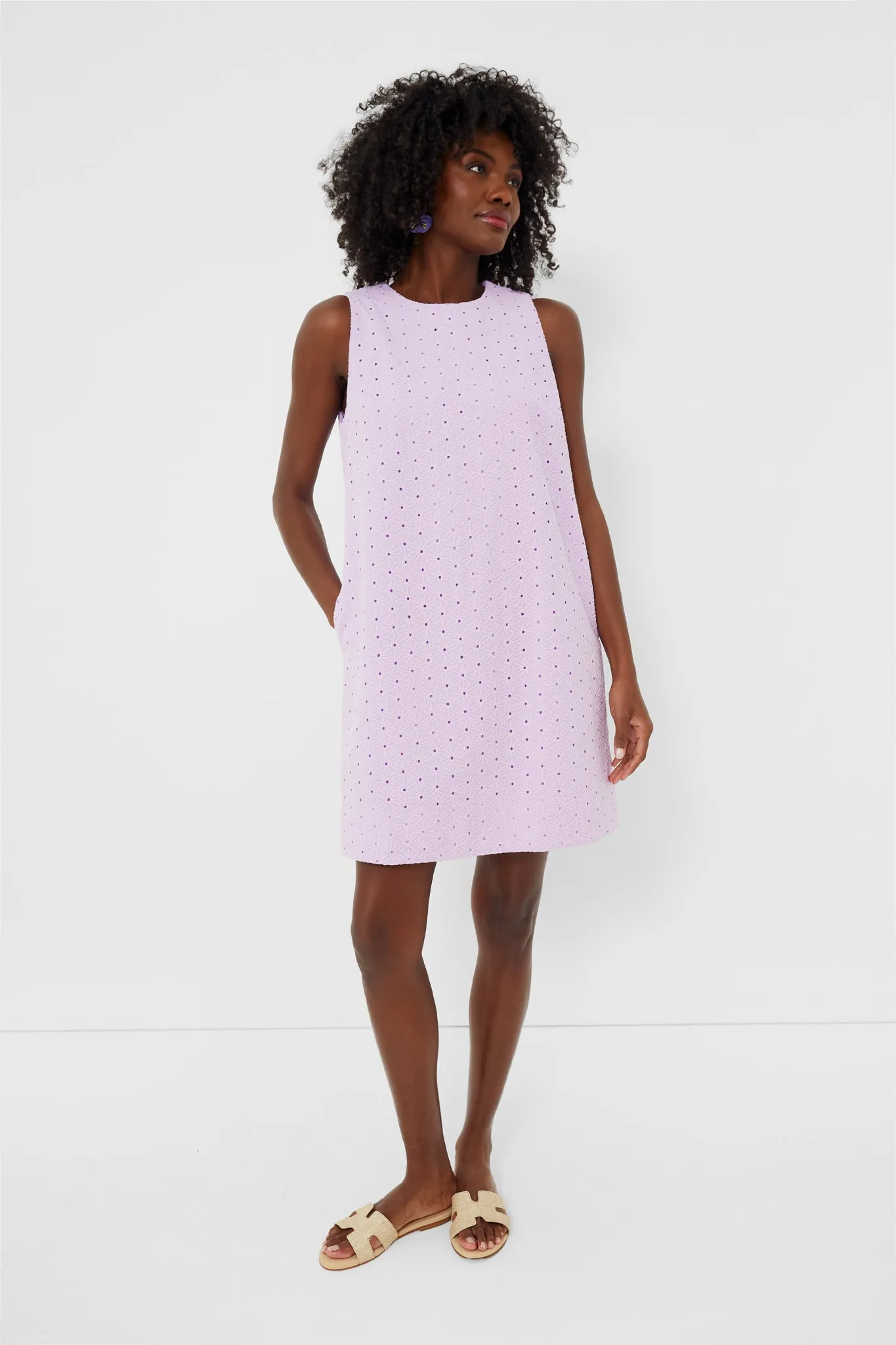 Lavender Eyelet Sleeveless Folly Dress