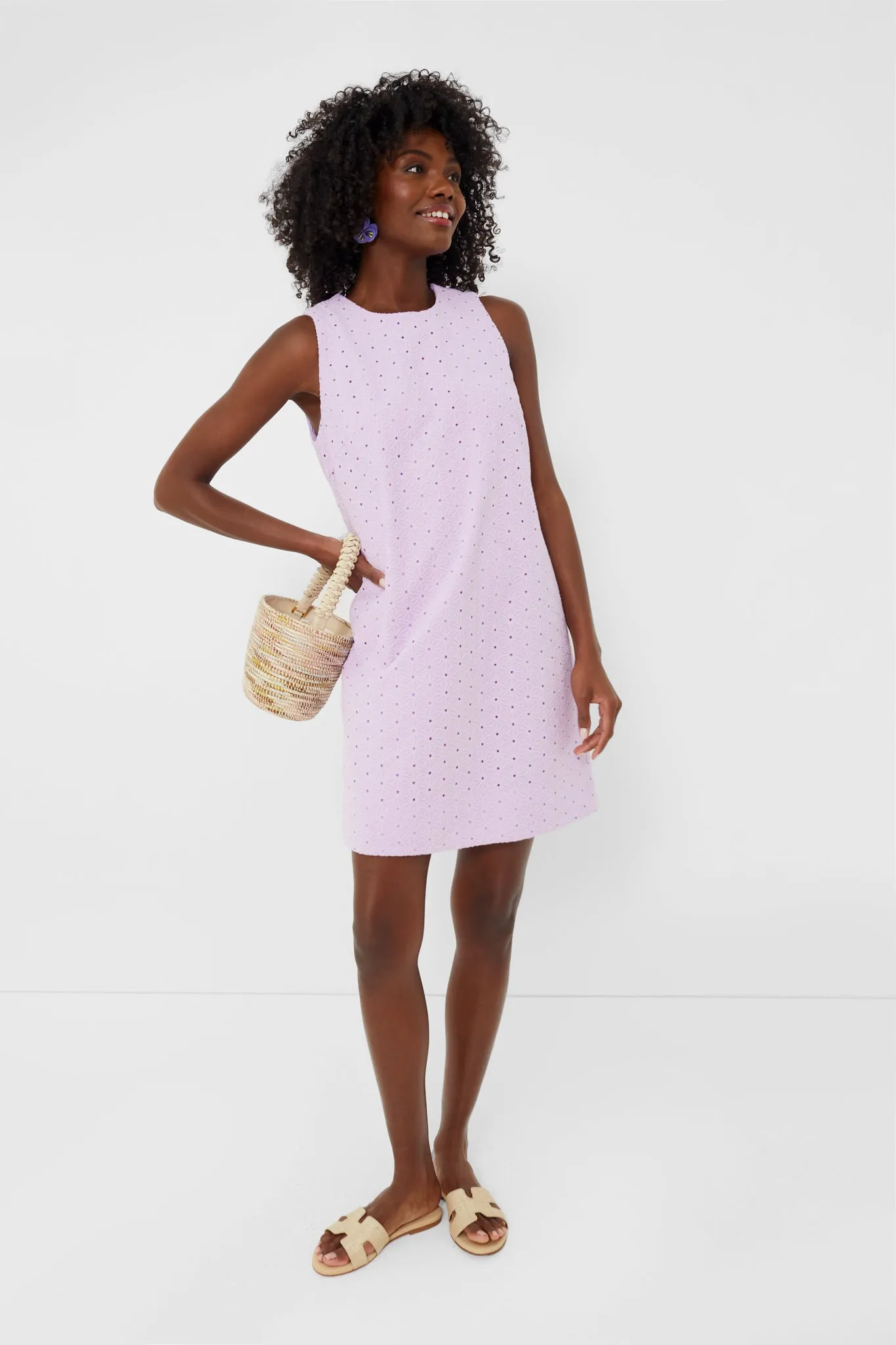 Lavender Eyelet Sleeveless Folly Dress