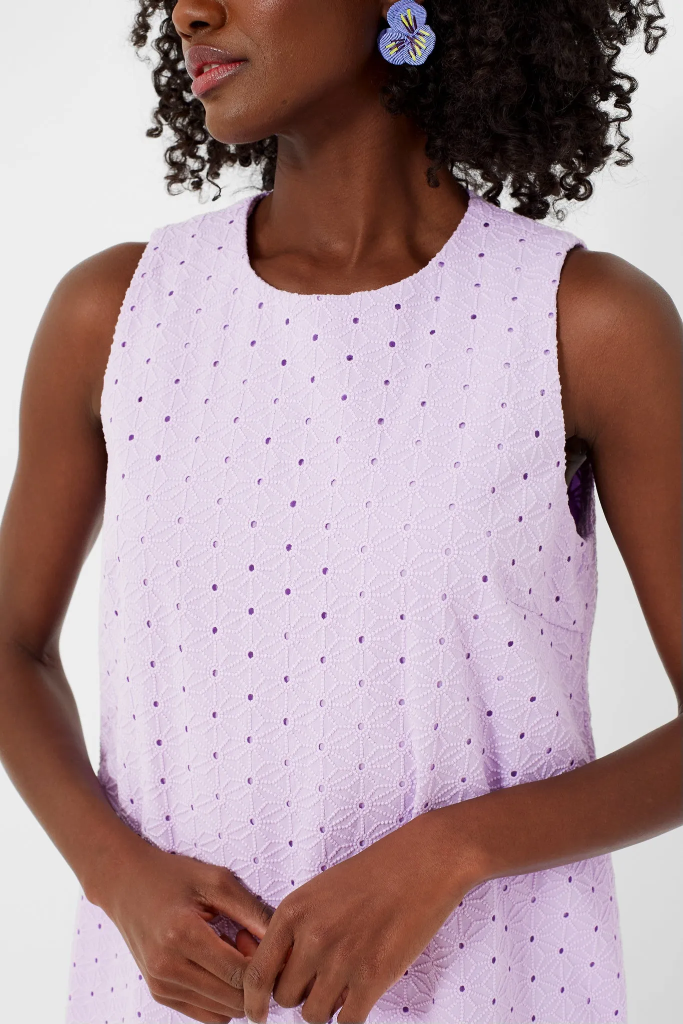 Lavender Eyelet Sleeveless Folly Dress