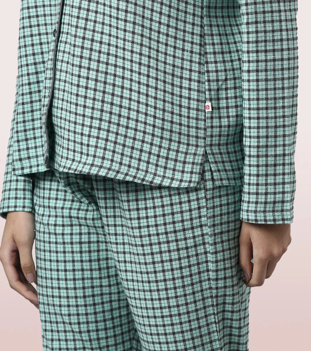 Lazy Pant Set | Cotton Flannel Woven Shirt And Pant Set