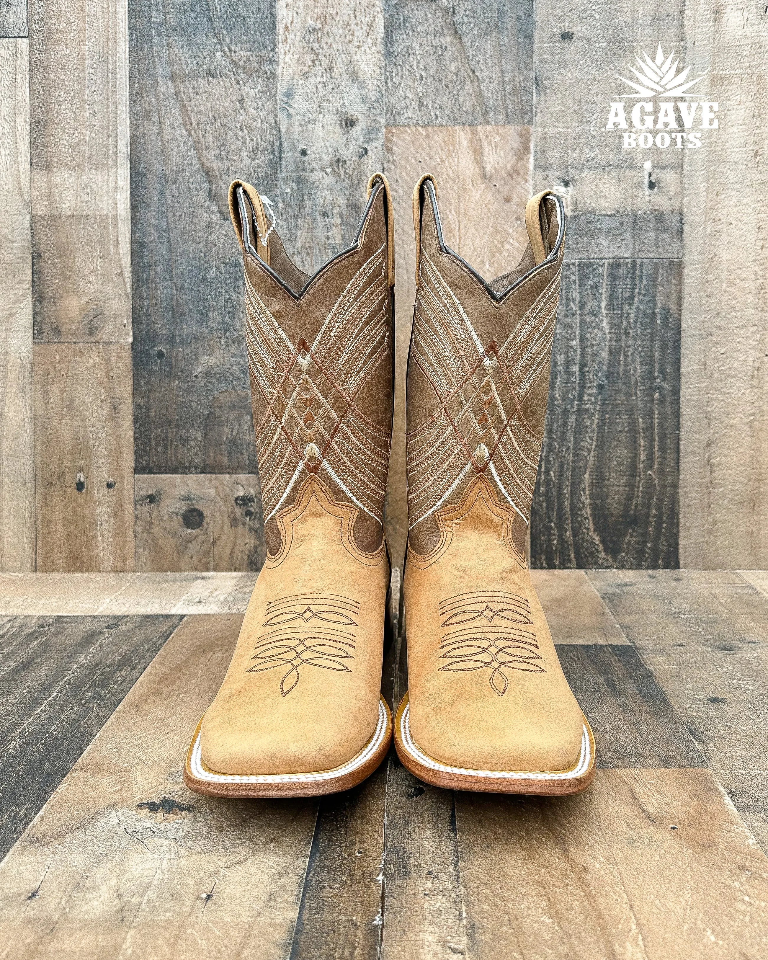 LIGHT BROWN | MEN SQUARE TOE WESTERN COWBOY BOOTS