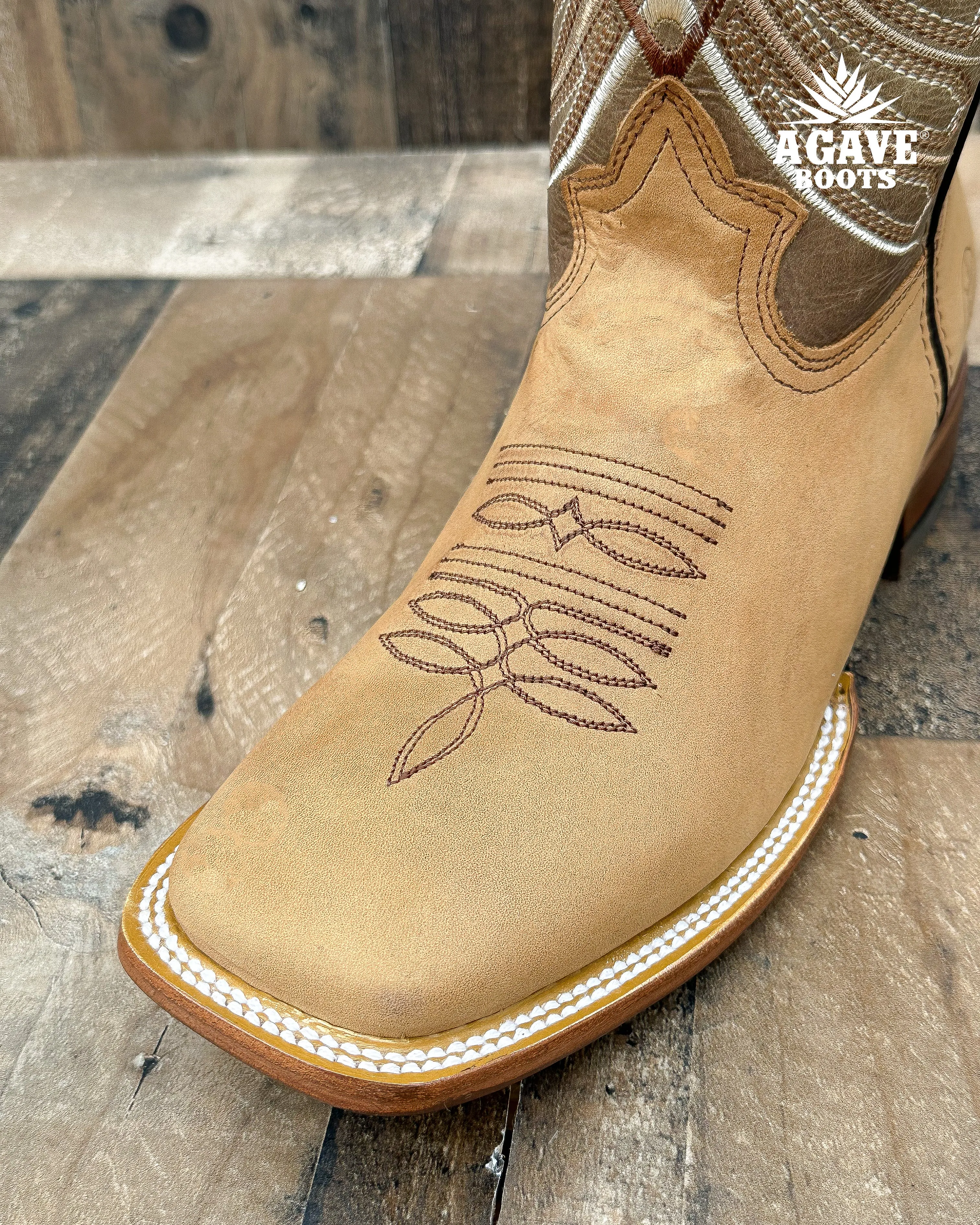 LIGHT BROWN | MEN SQUARE TOE WESTERN COWBOY BOOTS