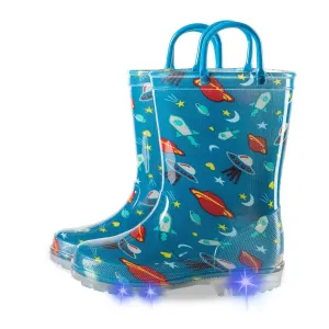 Light Up Kids Rain Boots, Waterproof, Size 5