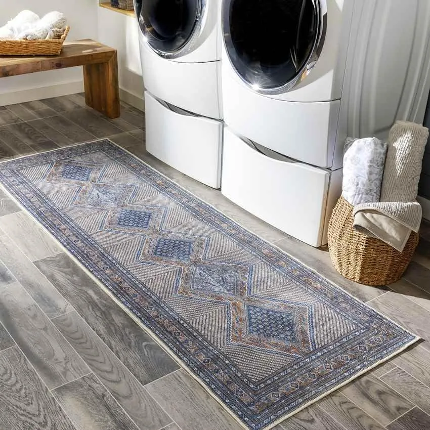 Limmen Traditional Blue Area Rug Carpet for Living Room Bedroom or Kitchen