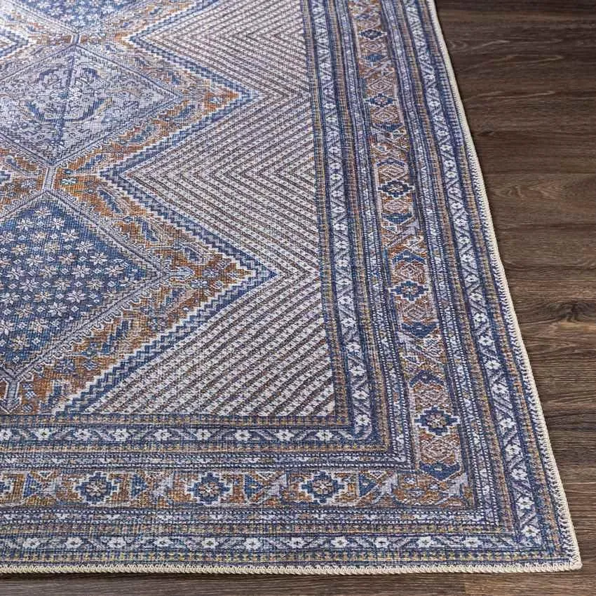 Limmen Traditional Blue Area Rug Carpet for Living Room Bedroom or Kitchen